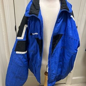 Lotto Vintage Vibrant Blue and Black Performance Jacket